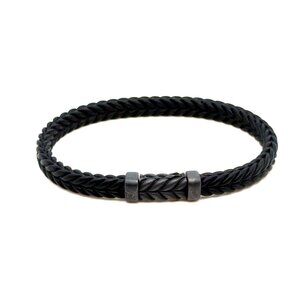 D.Y Titanium Chevron Black Rubber Bracelet